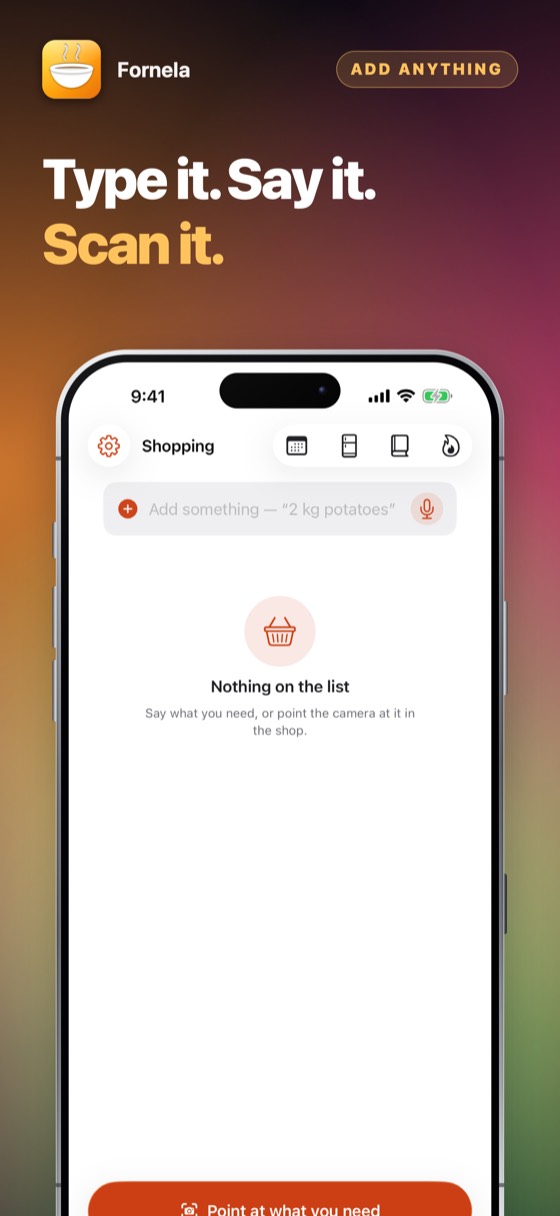 Fornela – A picture, the energy, and one tap to send it.