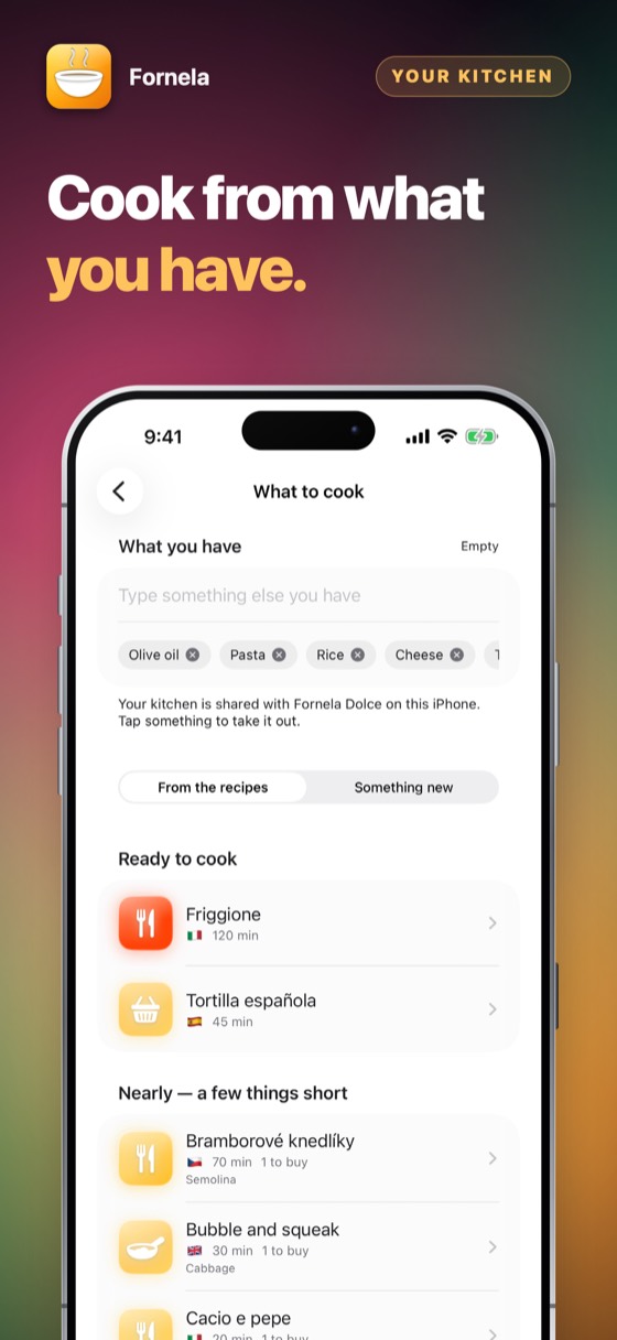 Fornela – Seven dinners, one tap.