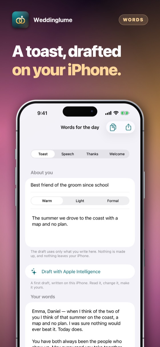 Weddinglume – A program, not a date.